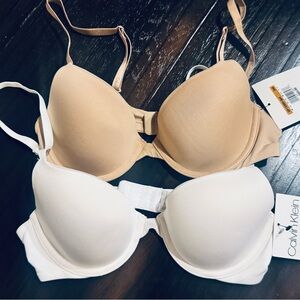 Calvin Klein Cream and Tan Bras